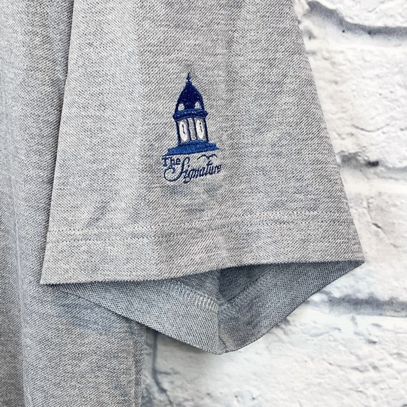 FootJoy FJ Golf Gray Purple Striped Polo Short Sleeve Shirt Logo Size X Large XL - Picture 6 of 9